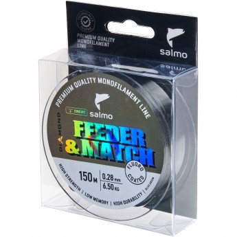 Леска монофильная SALMO DIAMOND FEEDER & MATCH FLUORO COATED Olive Green 150/028 Леска монофильная SALMO DIAMOND FEEDER & MATCH FLUORO COATED Olive Green 150/028