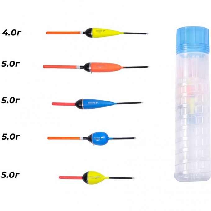 Набор полиуретановых поплавков SALMO PU Карп в тубусе 5шт. 9600CARP-SET